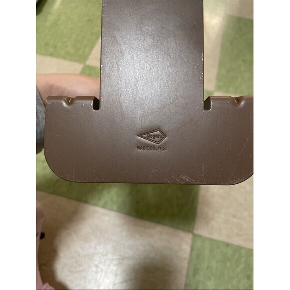 2 Vtg Mid Century Industrial Metal Book Ends Library School Steel 5” Wood Grain - Picture 3 of 4